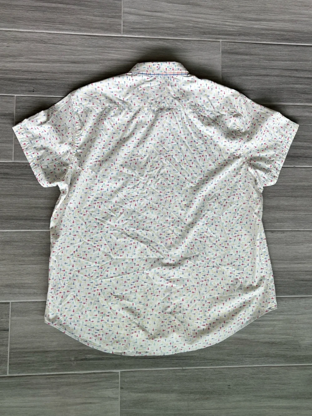 ROBERT GRAHAM X Question Marks Shirt Men's 2XL White with Multicolor Symbols - Picture 7 of 9